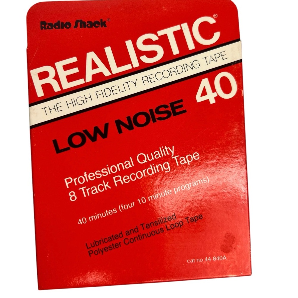 Realistic Blank 8-Track Tape Low Noise 40 Min Radio Shack Vintage